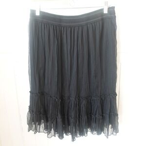 Metrowear Skirt Womens Medium Black Tiered Sheer Ruffle Whimsigoth‎ Witchy Mini